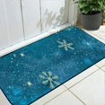 Christmas Snowflake Green Furry Doormats NonSlip Memory Foam Indoor