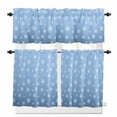 thumbnail image 1 of Christmas Snowflake Kitchen Curtains and Valances Set, Winter Simple Light Blue Gradient Bottom Rod Pocket Window Valance Window Curtain Panels for Living Room Bedroom Laundry, 27.5x24in, 3 Pieces, 1 of 7