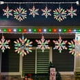 thumbnail image 1 of Christmas Snowflake Lights Outdoor,100 Count 8.5FT Connectable Waterproof Christmas Icicle Lights with 6 Drops Plug in for Indoor Xmas Yard Home Decorations (Multi-Colored), 1 of 6