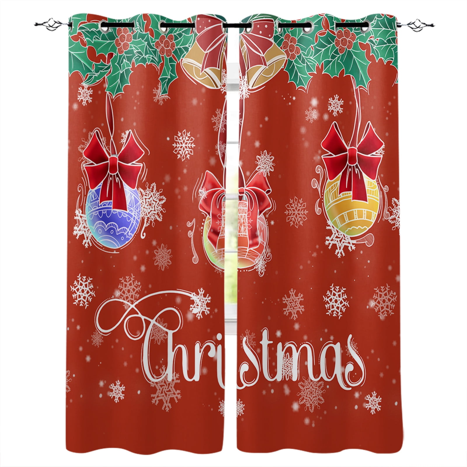 Christmas Snowflake Luxury European Curtains for Living Room Festival