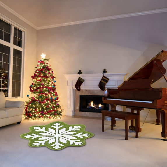 Nilvkv Christmas Snowflake Non-Slip Rug Washable Doormat for Indoor Outdoor Entrance Bathroom, Christmas Decorations, CHRlSTMAS-GlFTs