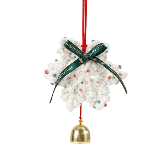 Christmas Snowflake Ornaments Cute Crochet Snowflake Hanging, Decor Rear View Mirror Hanging Ornament for Women and Men,Handmade Cute Car Interior Decor Accessories Gift