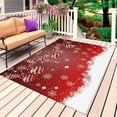 thumbnail image 1 of Christmas Snowflake Outdoor Rug for Patio/Deck/Porch, Non-Slip Large Area Rug 5 x 8 Ft, Winter Modern Xmas Balls Red Indoor Outdoor Rugs Washable Area Rugs, Reversible Camping Rug Carpet Runner, 1 of 8