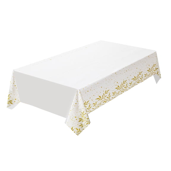 Christmas Snowflake Party Tablecloths Decorations, Disposable Plastic Table Cloth, Winter Rectangle Cover for New Year Birthday Baby Shower Holiday Decorations, 54x108 inch