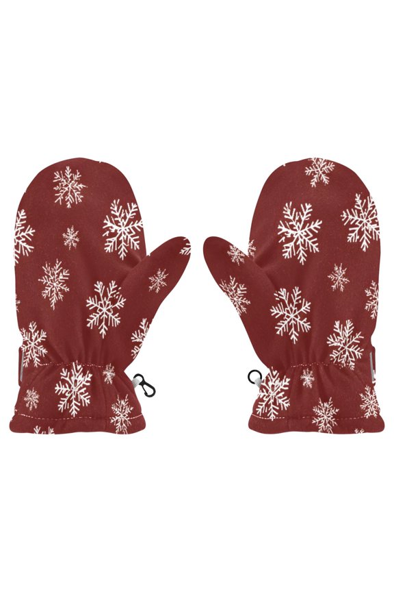 Christmas Snowflake Pattern Witch Cauldron Pattern Cold Weather Mittens Cozy Gloves with Adjustable Fit Perfect for Outdoor Fun