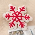 thumbnail image 1 of Christmas Snowflake Pillow – 16" Short Plush Holiday Cushion for Sofa, Bed or Living Room, Soft Velvet Decorative Throw Pillow for Christmas Home Décor, Brown or White, 1 of 4
