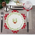 thumbnail image 1 of Christmas Snowflake Placemats Set of 12 Embroidered Snowflake Table Mats 13 Inch Velvet Red Christmas Table Decorations Xmas Washable Placemats for Xmas Holiday Tabletop Home Dining Kitchen(C), 1 of 1