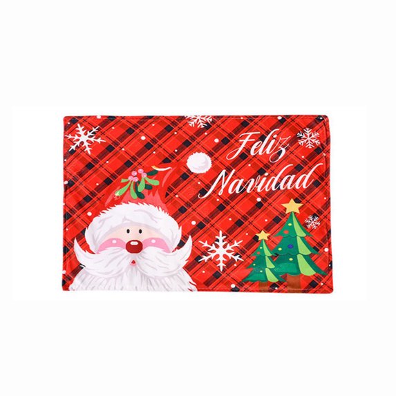 Christmas Snowflake Plaid Placemat for Christmas Holiday Birthday Party Table Home Decoration