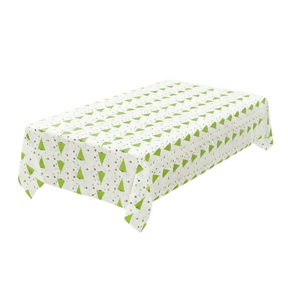 Christmas Snowflake Plastic Tablecloth – 107.87×53.94 in Waterproof Party Table Cover for Indoor & Outdoor Xmas Decorations, Rectangular