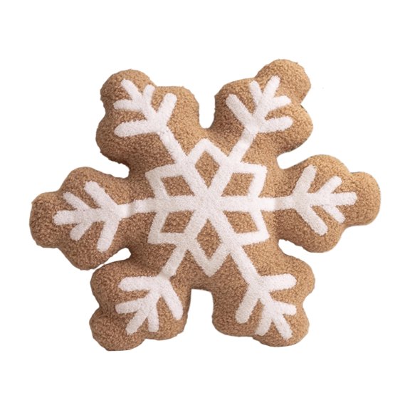 Christmas Snowflake Plush Toy, Gingerbread Style Soft Stuffed 7.9 Inch Snowflake Decor, 1 Pack Cute Holiday Throw Pillow, For Xmas Home Party Sofa Bed Decor Kids Family Festive Gift Collection