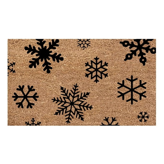 Christmas Snowflake Printed Door Mat Absorbent Bedside Rug Floor Mat for Bedroom Entryway Bathroom Kitchen Indoor Use
