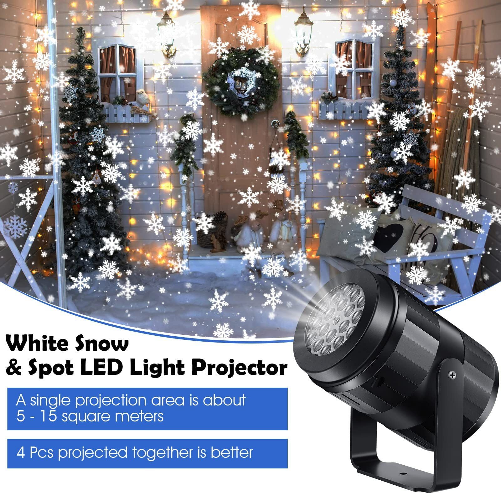 Christmas Snowflake Projector Lights LED Snowfall Projectors Waterproof