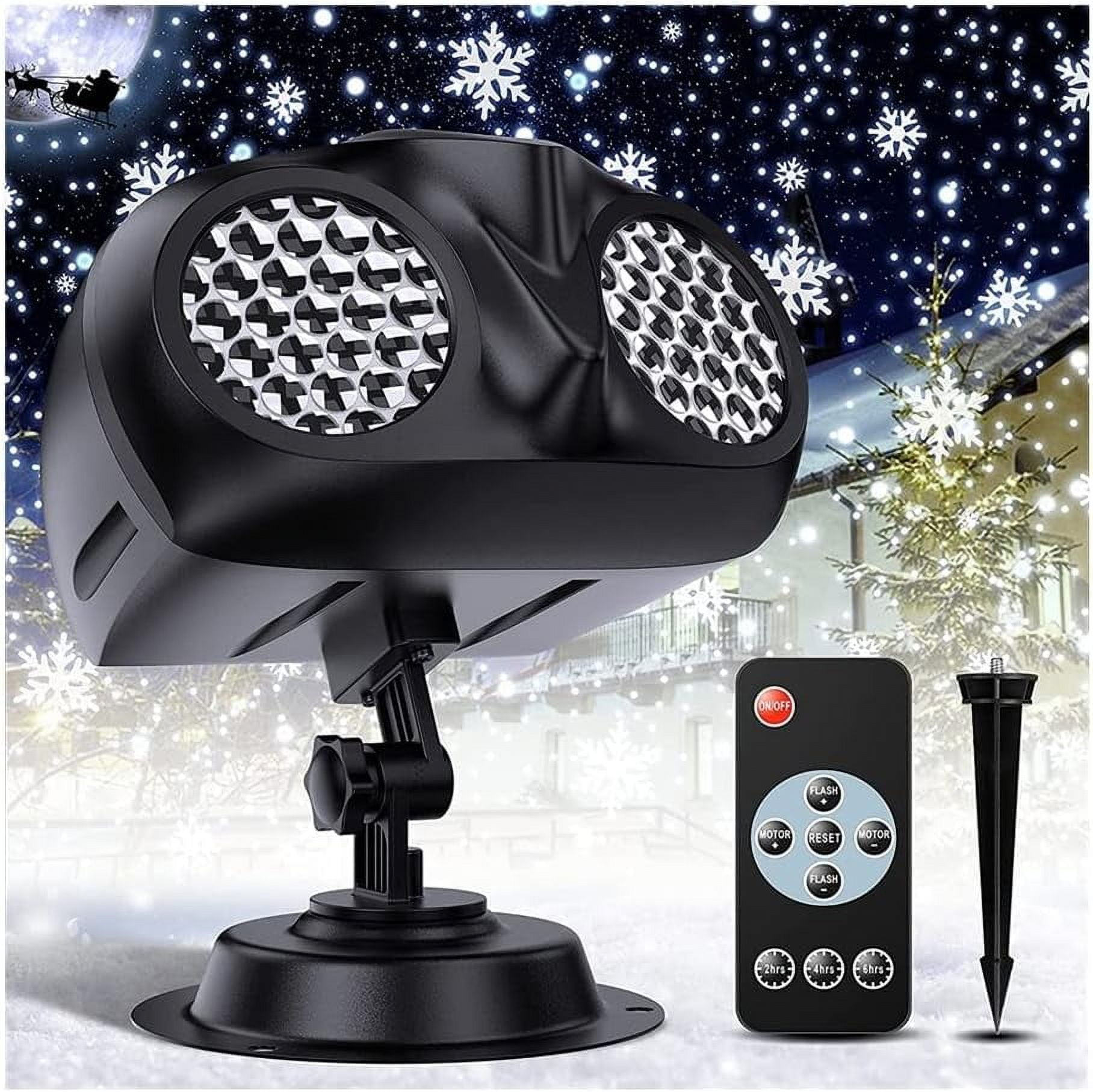 Christmas Snowflake Projector Lights Outdoor, LED Snowfall Projector, Remote Control Timing IP65