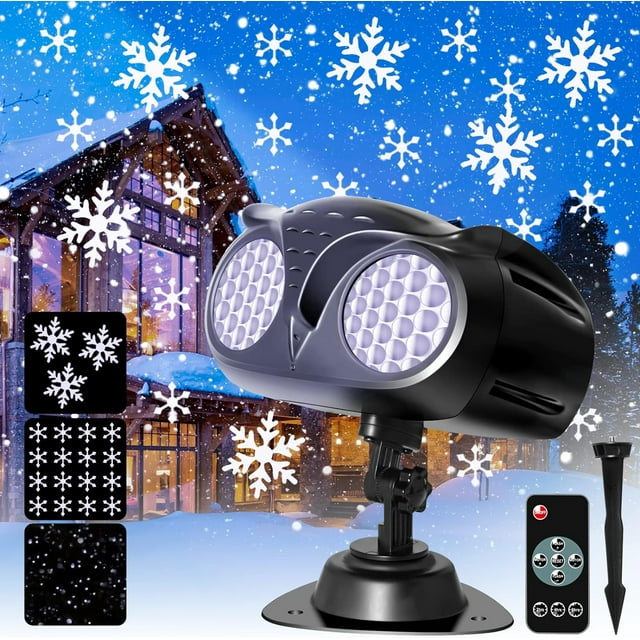 Christmas Snowflake Projector Lights Outdoor, Owl Shape LED Snowfall