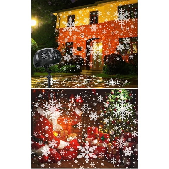 Christmas Snowflake Projector Lights Outdoor Waterproof Snowfall Show Lights with Remote Control Timer Decorative Christmas Lighting for Xmas Holiday Garden Patio