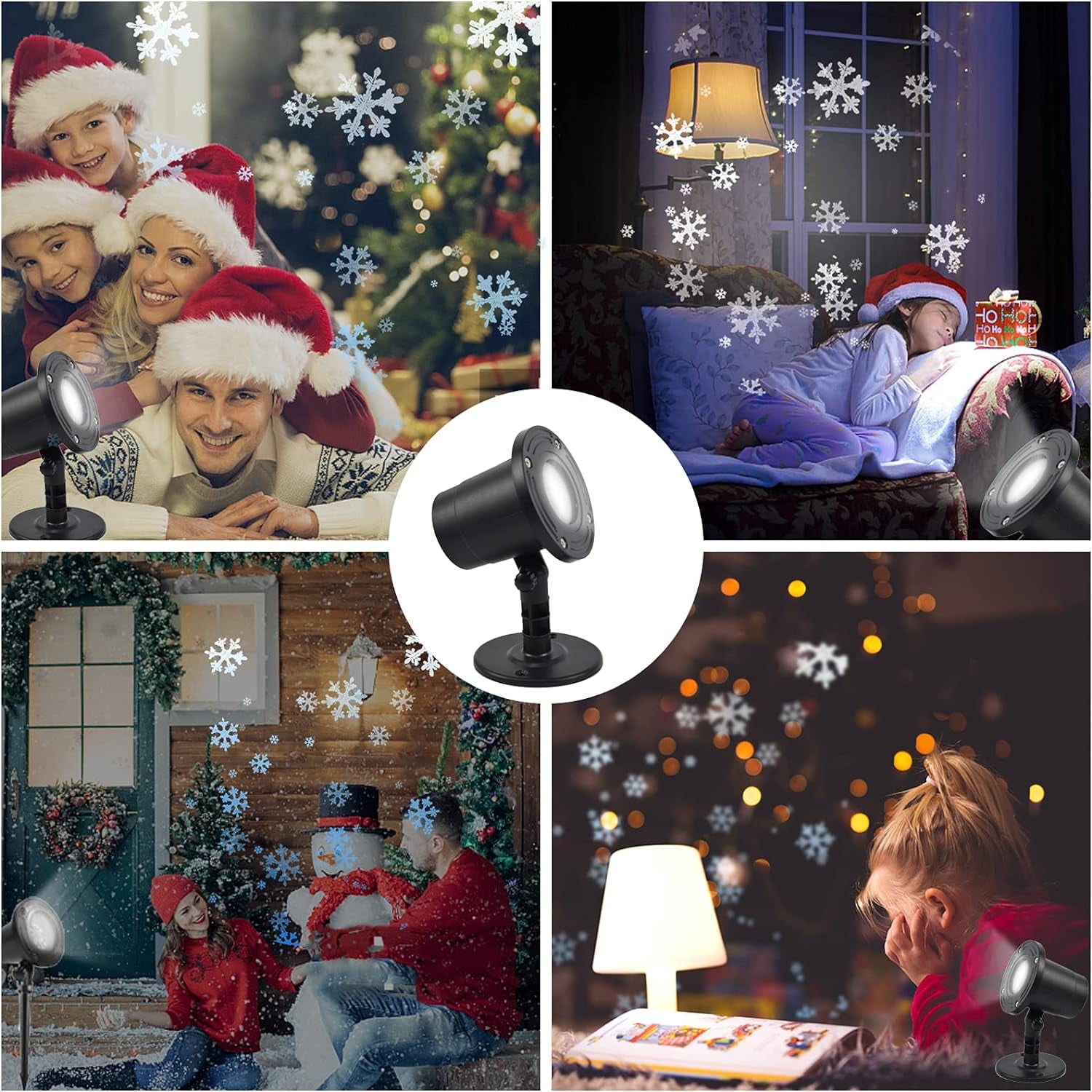 Christmas Snowflake Projector Lights Outdoor, Weatherproof Led Snowfall