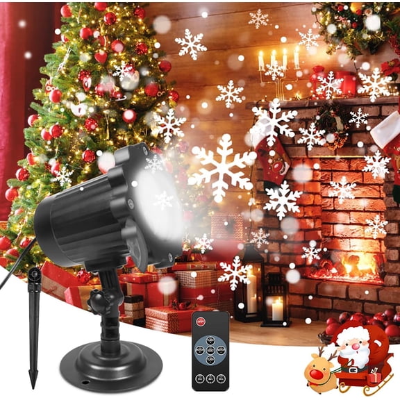 Christmas Snowflake Projector Lights, Upgraded Waterproof Snowfall Show Led Projector Outdoor and Indoor, Adjustable Snowflake Projector for Holiday,Wedding,Garden Patio