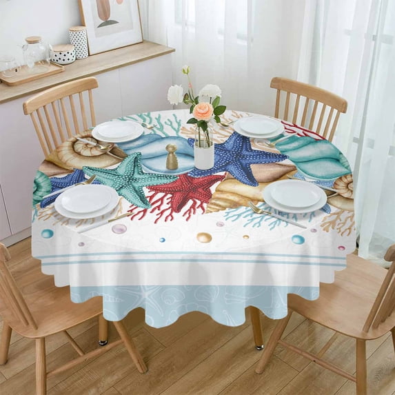 Christmas Snowflake Red Round Tablecloth Wedding Hotel Table Cover Holiday Dining Table Waterproof Tablecloth