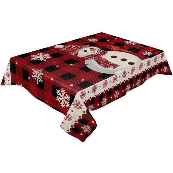 Christmas Snowflake Robin Berry Kitchen Supplies Living Room Coffee Table Home Decor Dining Table Waterproof Tablecloth