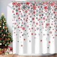 thumbnail image 1 of Christmas Snowflake Shower Curtain with 12 Hooks Christmas Bathroom Curtains Decor, Winter Xmas Christmas Shower Curtains for Bathroom Decorations, 72x72 Inch, 1 of 6