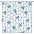 thumbnail image 1 of Christmas Snowflake Shower Curtain Blue Grey Winter Snow Snowy Days Merry Christmas Holiday New Year Xmas Home Bathroom Decor Fabric Curtain Set with Hooks(70" Wx84 H), 1 of 1