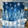 Christmas Snowflake Shower Curtain Winter Landscape with Snowflakes and