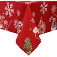 thumbnail image 1 of Christmas Snowflake Snowman Design Rectangle Tablecloth Water Resistant and Easy Clean Table Cloth for Indoor Outdoor Party Holiday Kitchen Dining Room 60 Inch by 84 Inch, 1 of 6