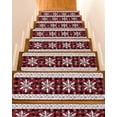 thumbnail image 1 of Christmas Snowflake Stair Treads for Wooden Steps Indoor Runner Rug Carpet, Winter Classic Red Black Plaid 7 Pieces Peel and Stick Staircase Step Treads Covers Washable Throw Door Mats, 30"x8", 1 of 7