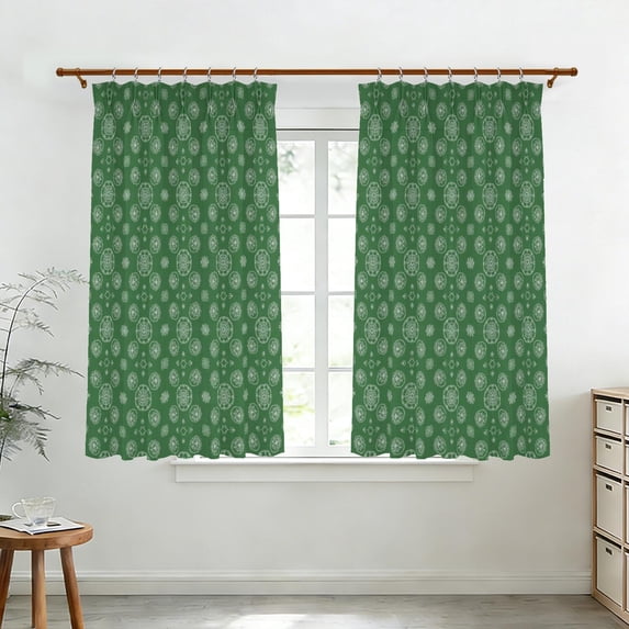 Christmas Snowflake Star Pattern Pinch Pleat Semi Sheer Linen Curtains ...