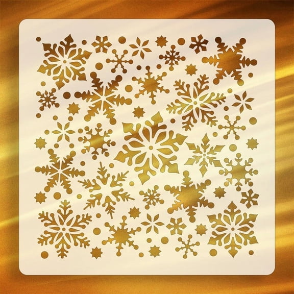 Christmas Snowflake Stencils, Reusable Plastic Painting Templates, Snowflake Stencil Kit for DIY Crafts, Window Glass Greeting Card Decor, 1-Pack