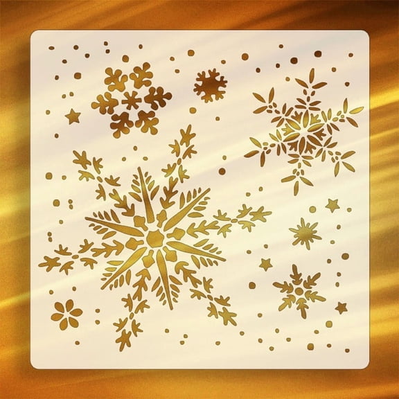 Christmas Snowflake Stencils, Reusable Plastic Painting Templates, Snowflake Stencil Kit for DIY Crafts, Window Glass Greeting Card Decor, 1-Pack