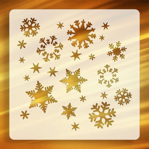Christmas Snowflake Stencils, Reusable Plastic Painting Templates, Snowflake Stencil Kit for DIY Crafts, Window Glass Greeting Card Decor, 1-Pack