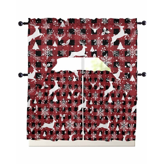Photo inspiration: Snowflake Patterned Curtains Sets Reference: Christmas Snowflake Swag Kitchen Curtains Sets For Windows 24 Inch
