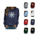 thumbnail image 1 of Christmas Snowflake Sweatshirt for Women 2025 Long Sleeve Crewneck Xmas Holiday Graphic Pullover Top, 1 of 1