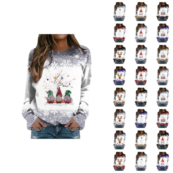 Christmas Snowflake Sweatshirts for Women 2025 Long Sleeve Crewneck Xmas Holiday Graphic Sweatshirt Pullover Tops
