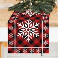 thumbnail image 1 of Christmas Snowflake Table Runner Red Black Buffalo Check Plaid Table Runner Rustic Seasonal Winter Xmas Holiday Decorations for Outdoor Kitchen Dining Living Room Party 13 x 90 Inch, 1 of 7