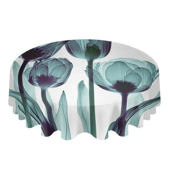 Christmas Snowflake Texture Round Tablecloth Waterproof Wedding Decor Table Cover Christmas Party Decorative Tablecloth