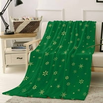 Christmas Snowflake Throw Flannel Blanket 40x50In Winter Green Retro Texture Super Soft Cozy Bed Blanket, Lightweight Plush Fuzzy Bed Throw for Bedroom Sofa Couch Living Room