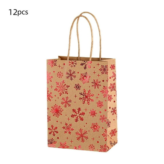Christmas Snowflake Tote Bag Christmas Tree Accompanying Gift Bags Holiday Party Kraft Flat Bottom Packaging Bags Gift Bags