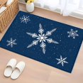 thumbnail image 1 of Christmas Snowflake Washable Small Entryway Area Rugs 2'x3', Blue Winter Classic Texture Low Pile Throw Rug Non-Slip Sturdy Edge Binding Carpet for Front Door Floor Room Entry, 1 of 9
