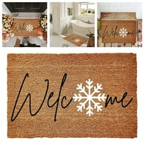 Christmas Snowflake Welcome Doormat, Winter Welcome Door Mat, Winter Coir Doormat,Non-Slip Winter Rug, Christmas Front Door Decor Mat for Home Indoor Holiday Decoration, 23.6X15.7 inch