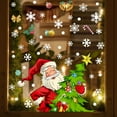 thumbnail image 1 of Christmas Snowflake Window Clings Stickers for Glass, Xmas Decals Decorations Holiday Snowflake Santa Claus Reindeer Decals for Party, 1 of 5