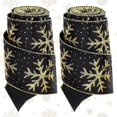 thumbnail image 1 of Christmas Snowflake Wired Ribbon 2.5 Inches 2 Rolls Satin Glittered Snowflake Wired Edge Christmas Ribbon for Tree Gift Wrapping Home Decorations Bow DIY Craft 12 Yard, 1 of 6