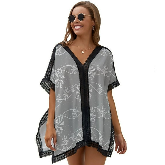 Christmas Snowflake Women's Swimsuit Coverup Summer Beach Cover Up Bathing Suit Dress