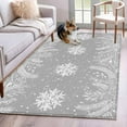 thumbnail image 1 of Christmas Snowflakes Area Rug 3x5 Washable Rug Non Slip Winter Xmas Pine Leaf Grey White Large Area Rug Indoor Floor Carpet for Entryway Bedroom Kitchen Living Room Home Office Dining Room Nursery, 1 of 8