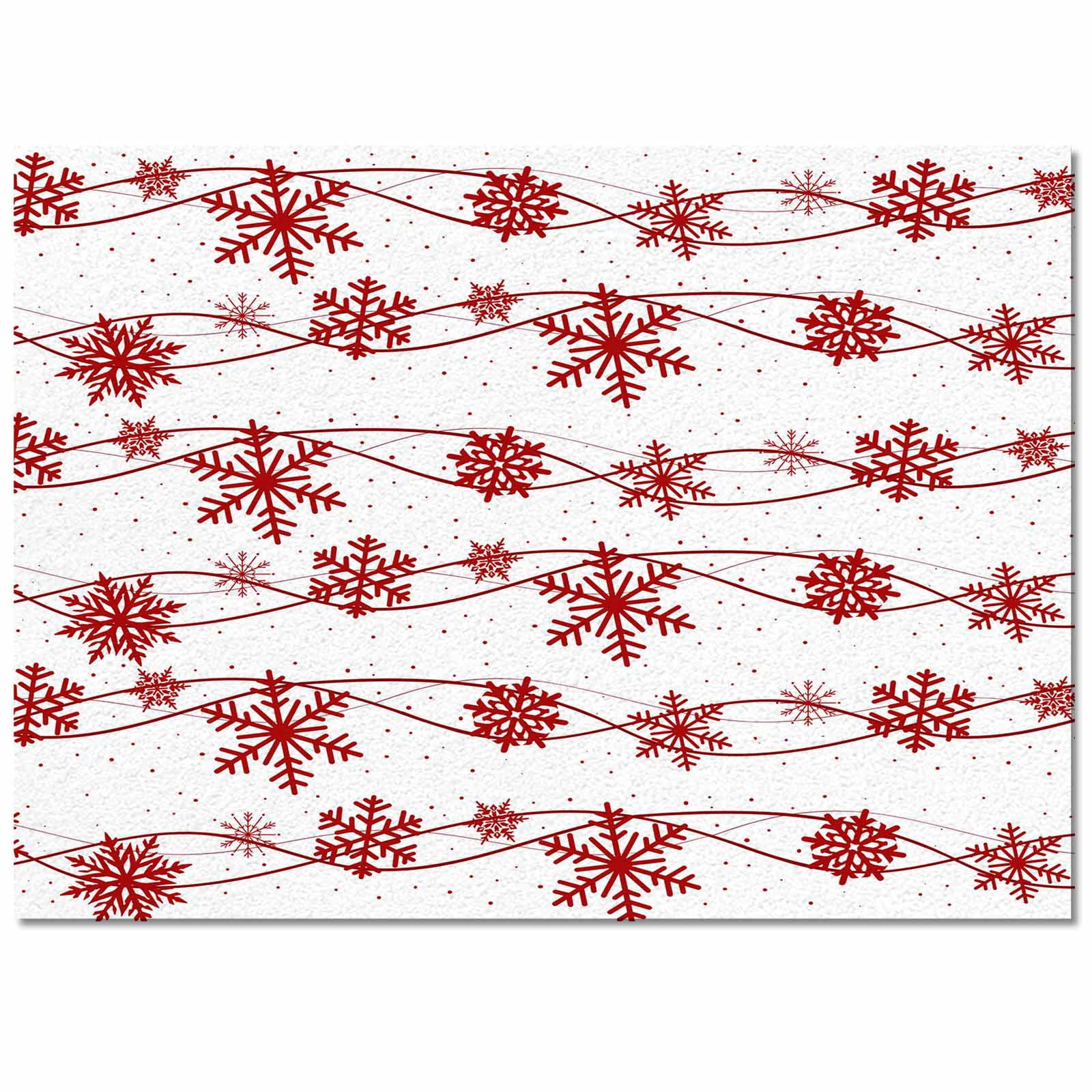 Christmas Snowflakes Area Rug 5x7ft Winter Red Waves Dot Snowflake Grey ...