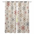 thumbnail image 1 of Christmas Snowflakes Blackout Curtains for Bedroom/Living Room, Xmas Snowy Winter Beige Thermal Insulated Kitchen Drapes with Grommets, Light Blocking Window Treatment, 2 Panels 52" x 90", 1 of 7