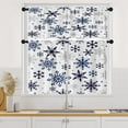 thumbnail image 1 of Christmas Snowflakes Blue Crystal Kitchen Curtains Window Curtains and Valances Set 36 Inch, Silver Snow Winter Short Tier Curtain for Kitchen, Christmas Small Kitchen Decor, 1 of 6