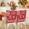 thumbnail image 1 of Christmas Snowflakes Chair Covers Set of 6 Winter Snow Red Background Simple Chair Back Covers Stretch Removable Washable Slipcovers Protector for Dining Room Kitchen Party Decor, 1 of 5