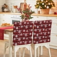 thumbnail image 1 of Christmas Snowflakes Chair Covers Set of 8 Winter Blue Waves Retro Red Black Plaid Chair Back Covers Stretch Removable Washable Slipcovers Protector for Dining Room Kitchen Party Decor, 1 of 5